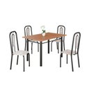Ver imagem 2 de Conjunto para Sala de Jantar com 4 Cadeiras Lívia Preto/Bege