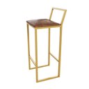 Ver imagem 4 de Jogo 2 Banqueta Alta Balcão Bistrô Dourada Confort Ind Premium Estofado Don Castro Decor