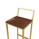 Ver imagem 2 de Jogo 2 Banqueta Alta Balcão Bistrô Dourada Confort Ind Premium Estofado Don Castro Decor