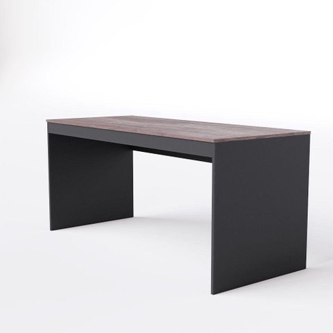Mesa de Escritório 160x67 com Engrosso Cor:carvalho Smoked com Grafite