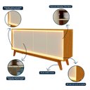Ver imagem 4 de Buffet com Led Requinte 1.6 Naturale com Off White - Gelius Móveis