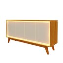 Ver imagem 1 de Buffet com Led Requinte 1.6 Naturale com Off White - Gelius Móveis