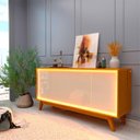 Ver imagem 2 de Buffet com Led Requinte 1.6 Naturale com Off White - Gelius Móveis