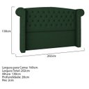 Ver imagem 3 de Cabeceira Queen Lyon P04 160 cm Suede - ADJ Decor - Verde TCA 947