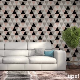 Papel de Parede TRIÂNGULO ROSA E CINZA - MAGNÓLIA - 5