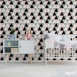 Papel de Parede TRIÂNGULO ROSA E CINZA - MAGNÓLIA - 2