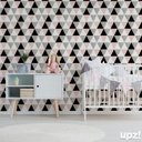 Ver imagem 2 de Papel de Parede Triângulo Rosa e Cinza - Magnólia