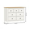 Cômoda Topázio 7 Gavetas Madeira Maciça Branco/ Freijo - Finestra Móveis - 3