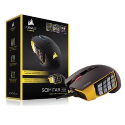 Mouse Gamer Corsair Scimitar Pro RGB 16000DPI Óptico CH-9304011-NA Preto/Amarelo - 1