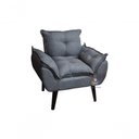 Ver imagem 2 de Kit 02 Poltrona/cadeira Decorativa Glamour com Pés Quadrado Grafite