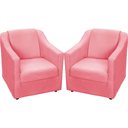 Ver imagem 1 de Kit 2 Poltronas Mila Pé de Plástico Cromado - Rosê Suede