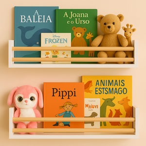 Conjunto com 2 Prateleiras de Mdf Branca Decorativas – 40x10 Cm