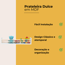 Ver imagem 2 de Conjunto com 2 Prateleiras de Mdf Branca Decorativas – 40x10 Cm