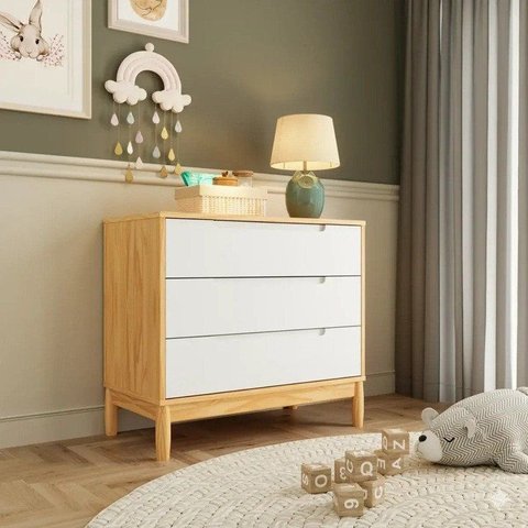 Cômoda 3 Gavetas com Colmeia e Espaço para Trocador Lion