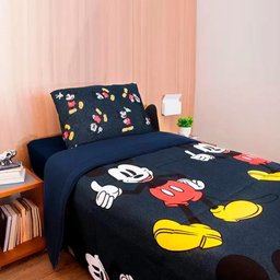 Edredom Infantil Solteiro Disney Mickey - Portallar Marinho - 1