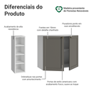 Ver imagem 4 de Buffet Aparador com Adega 100cm 2 Portas Branco/Cinza Vik Madesa 16