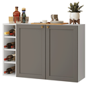 Ver imagem 2 de Buffet Aparador com Adega 100cm 2 Portas Branco/Cinza Vik Madesa 16
