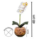 Ver imagem 2 de Centro Mesa Arranjo Completo Alto Orquídea Branca Artificial