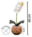 Ver imagem 2 de Centro Mesa Arranjo Completo Alto Orquídea Branca Artificial