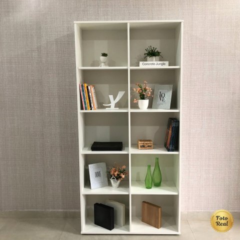 Estante Livreiro Porto Alta 8 Prateleiras Exposição Branca Quarto Sala Escritório Colecionador
