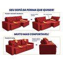 Ver imagem 2 de Sofá Cama Bangkok sem Caixa 2,30m Retrátil e Reclinável com Molas Velut Vermelho- King House