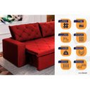 Ver imagem 3 de Sofá Cama Bangkok sem Caixa 2,30m Retrátil e Reclinável com Molas Velut Vermelho- King House