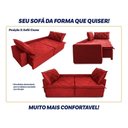Ver imagem 4 de Sofá Cama Bangkok sem Caixa 2,30m Retrátil e Reclinável com Molas Velut Vermelho- King House