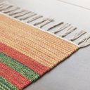 Ver imagem 2 de Tapete Indiano Retangular Algodão Listrado D2 Kilim Niazitex 50cmx70cm