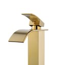 Ver imagem 2 de Torneira Misturador Cascata Alta Dourada Premium de Banheiro
