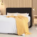 Ver imagem 1 de Cabeceira Cama Box Casal 1,40m Estofada Havai Linho Marrom Escuro