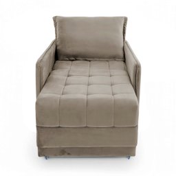 Poltrona Cama Reclinável Retrátil Viena Veludo Capuccino - Loja Sheep - 5