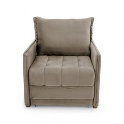 Poltrona Cama Reclinável Retrátil Viena Veludo Capuccino - Loja Sheep - 4