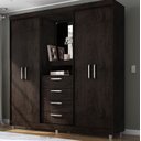 Ver imagem 3 de Guarda-Roupa com Espelho 4 Portas 4 Gavetas 2218 Café - Araplac