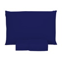 Ver imagem 1 de Roupa de Cama Solteiro 400 Fios 2 Peças Hotel Pousada Macio Acetinado:azul Marinho