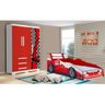 Cama e Guarda-Roupa Infantil Carro Fórmula 1 Vermelho - 1