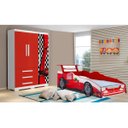 Ver imagem 1 de Cama e Guarda-Roupa Infantil Carro Fórmula 1 Vermelho