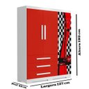 Ver imagem 2 de Cama e Guarda-Roupa Infantil Carro Fórmula 1 Vermelho