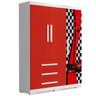 Cama e Guarda-Roupa Infantil Carro Fórmula 1 Vermelho - 3