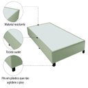 Ver imagem 5 de Base Cama Box Solteiro 88x188x38cm Bege Suede Veludo Prince