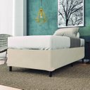 Ver imagem 3 de Base Cama Box Solteiro 88x188x38cm Bege Suede Veludo Prince