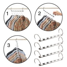Wonder Hanger Platinum Metal Magical Cromado Kit Pack 4 Units para 20 Cabides Magic Wonder® - 10