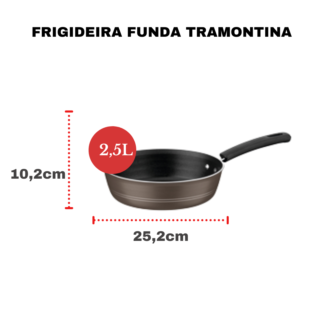 Jogo de Panelas Tramontina Antiaderente Starflon Excellent Sicilia Avelã Kit 5 Peças - 4