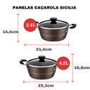 Ver imagem 3 de Jogo de Panelas Tramontina Antiaderente Starflon Excellent Sicilia Avelã Kit 5 Peças