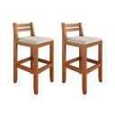 Ver imagem 2 de Conjunto 2 Banquetas em Madeira Maciça Ibiza 78 Cm - Malbec Assento Off White