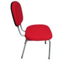Ver imagem 3 de Cadeira de Escritorio Reta Palito Fixa Cinza com Vermelho Popmov Palito Reta