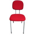 Ver imagem 2 de Cadeira de Escritorio Reta Palito Fixa Cinza com Vermelho Popmov Palito Reta