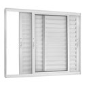 Ver imagem 1 de Veneziana 3 Folhas de Correr Alumínio Branco 120x120 Linha 25