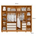 Ver imagem 2 de Guarda Roupa Casal Mercure 6 Portas e Cômoda Sapateira Olimpia 04 Gavetas Cinamomo Off White - Mó