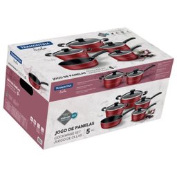 Jogo Panelas Sicília Tramontina 5Pçs Vermelho - 20499/715 - 2