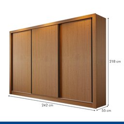 Guarda Roupa Casal 3 Portas 6 Gavetas Nápoli Minastex Carvalho - 7
